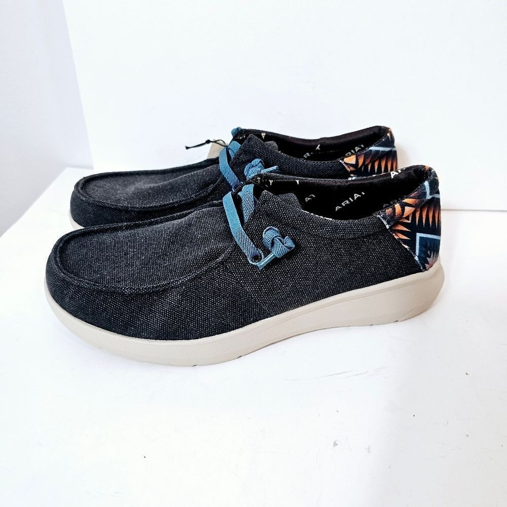 NWT Ariat Men's Gray Hilo Stretch Lace Shoe 10044586 Size 8EE Extra Wide Width